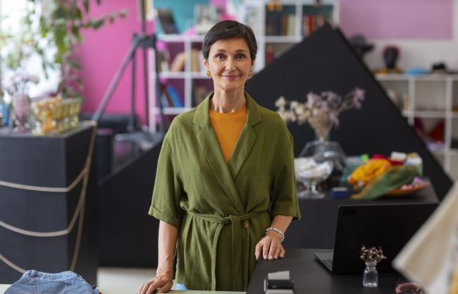 Small business owner in her shop.