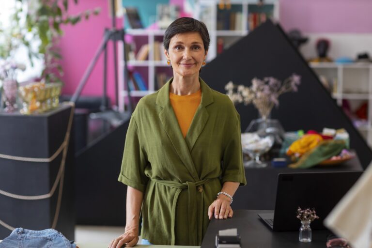 Small business owner in her shop.